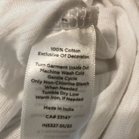 Talbots White and Orange Embellished Short Sleeve Tee - Picture 5 of 6